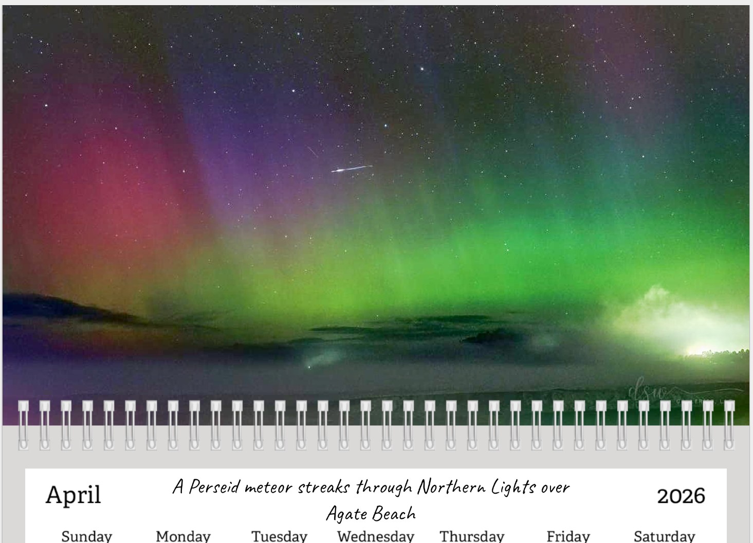 2026 Oregon Coast Astro Calendar