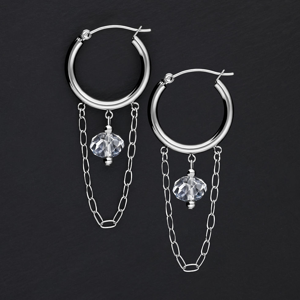 Μικρογραφία: EDGY WHITE STONE HOOPS