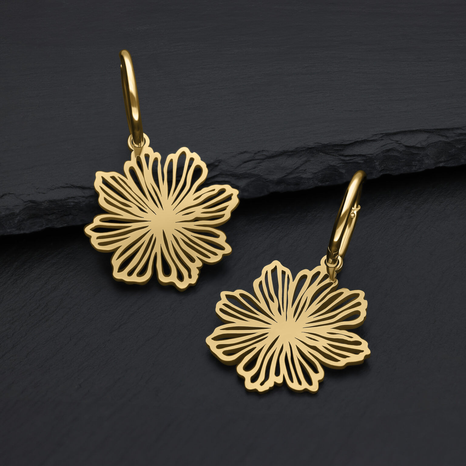 FINE FLOWER HOOPS ZIRCONLINE