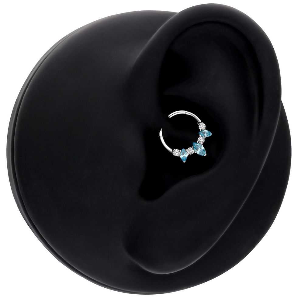 Μικρογραφία: AQUAMARINE MARQUISE HINGED CLICKER