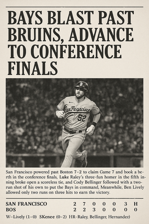 Bays Bash Bruins in Game 7, Advance to Conference Finals