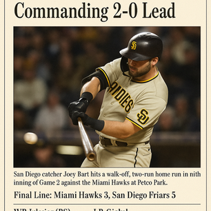 Joey Bart’s Late Blast Puts Friars in Control of the Series