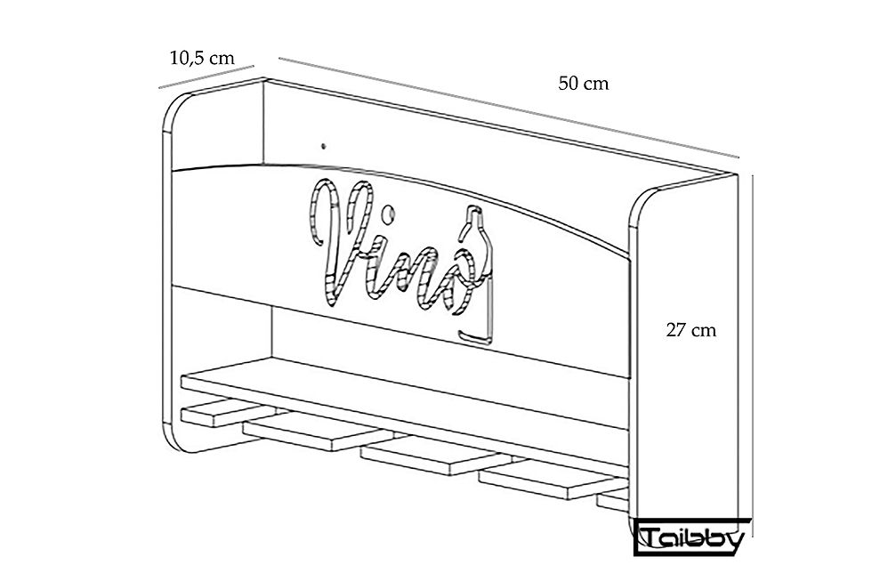 Miniatura: Vinoteca de pared Rettangolo