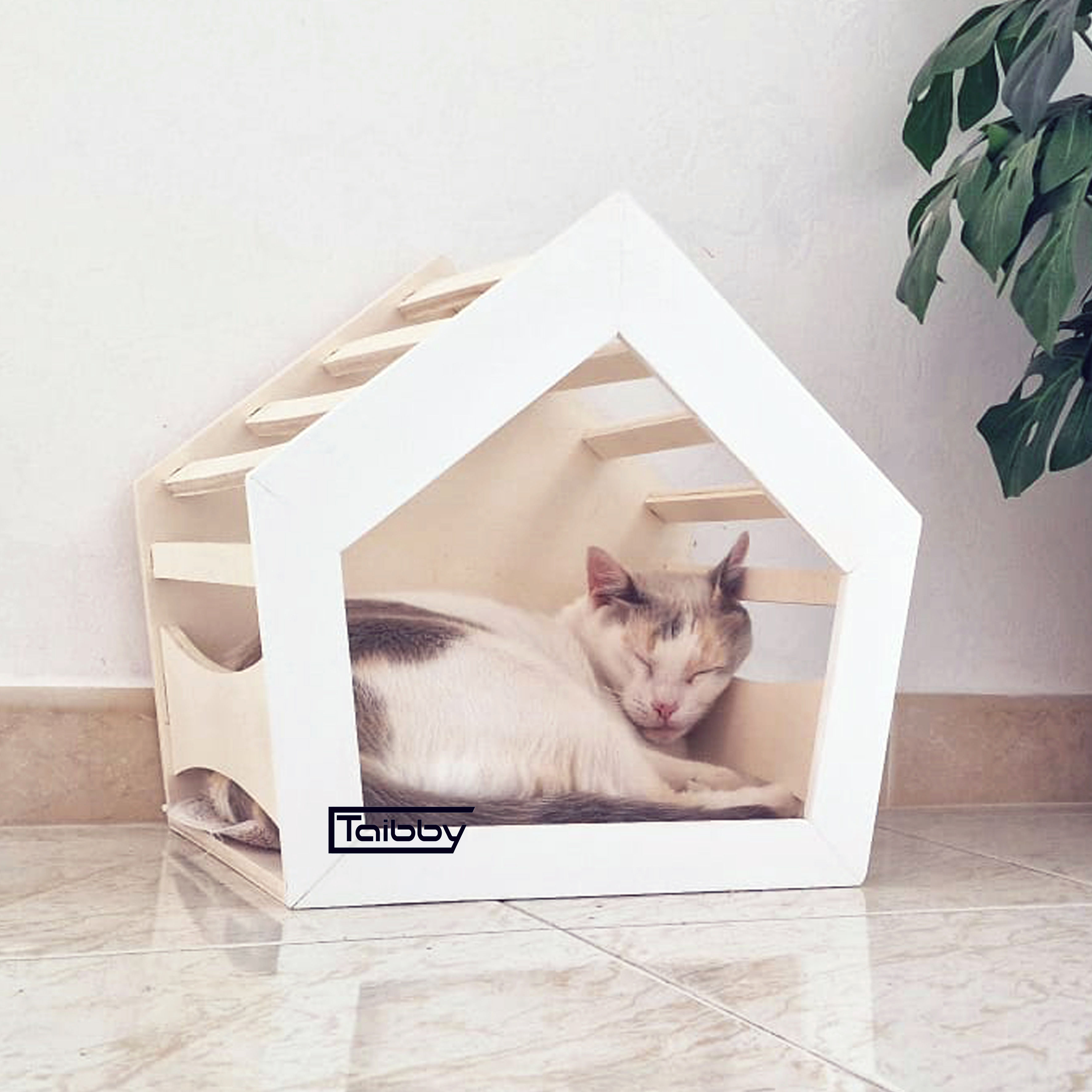 Cuccia per Cani da Interno in Legno – Bianco o Nero – Solo su Taibby