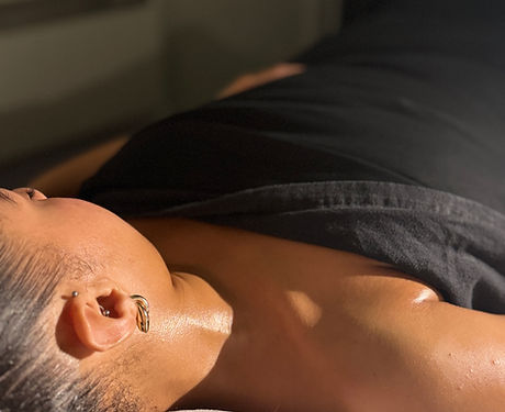 TMJ tension relief massage treating jaw pain, clenching, and facial muscle stress