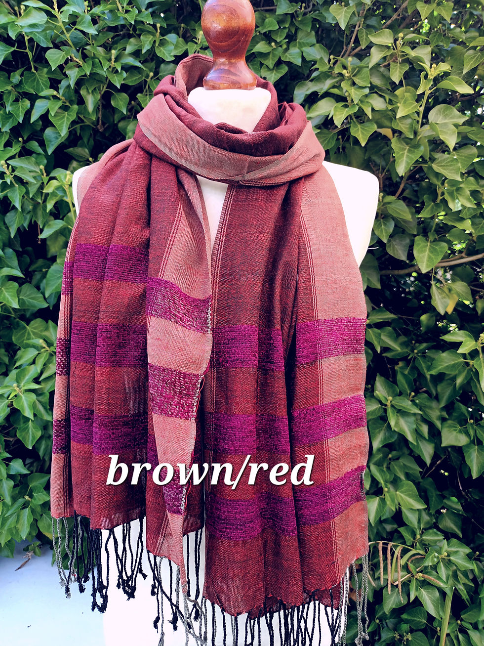 Thumbnail: 2 tone scarf brown red