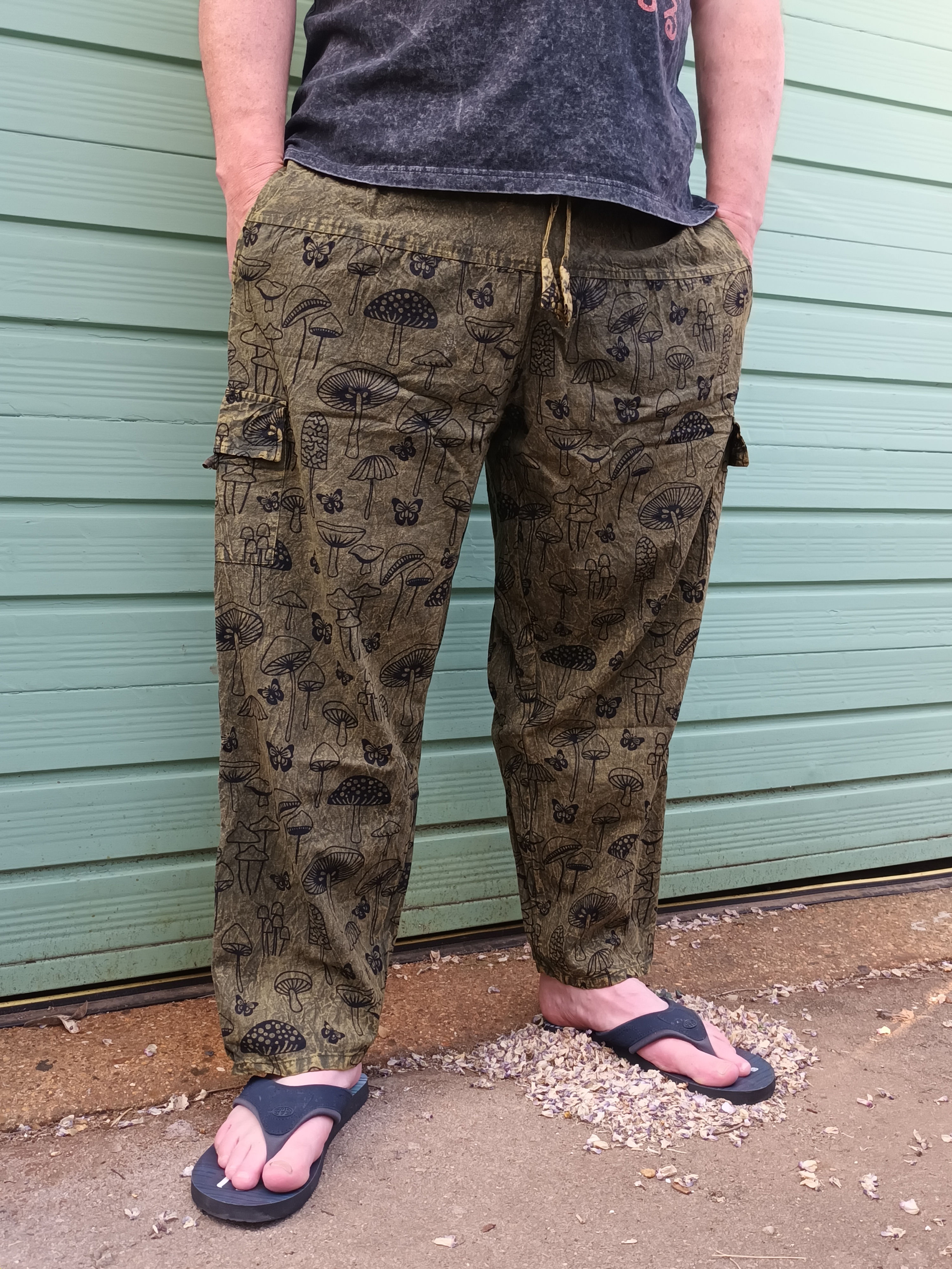 Cotton Mushroom Print Trousers