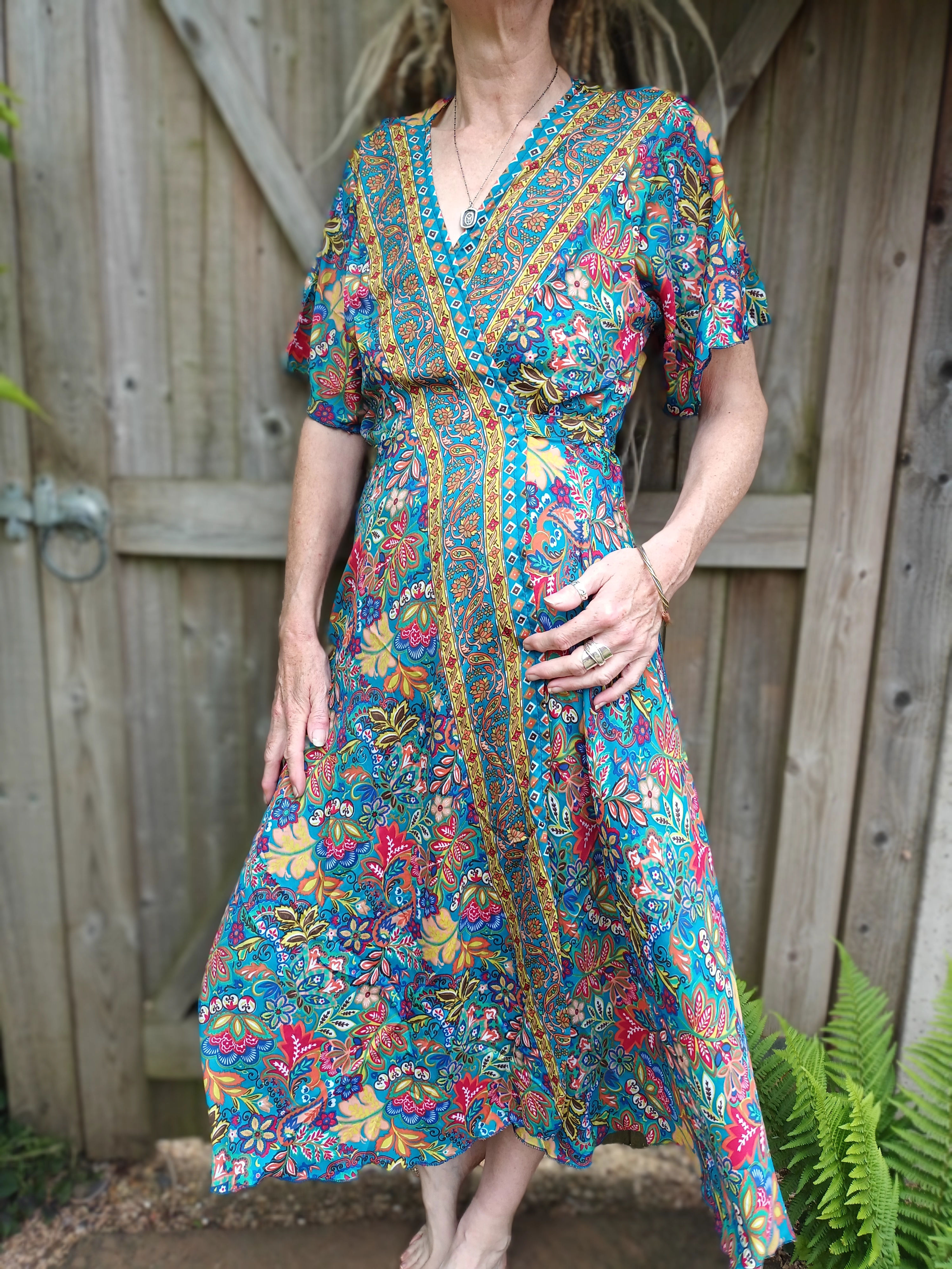 Silk Wrap-over Dress