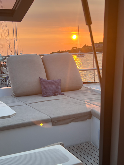 Take in the breath taking sunset from the comfort of the Bella Vita Catamaran.