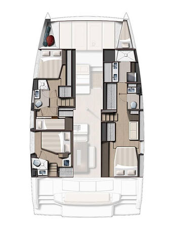 Interior Floor Plan of the Bali catamaran