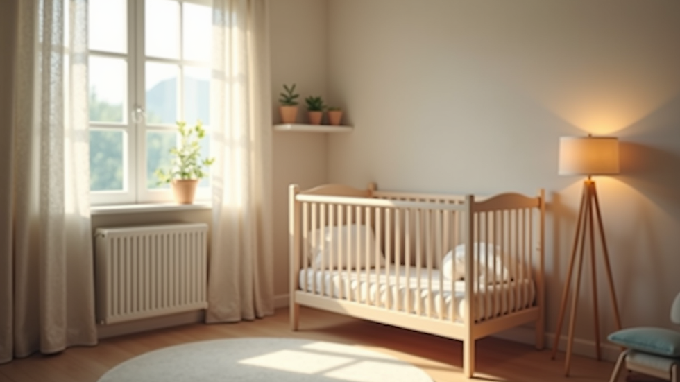 Close-up view of a cozy nursery with soft lighting
