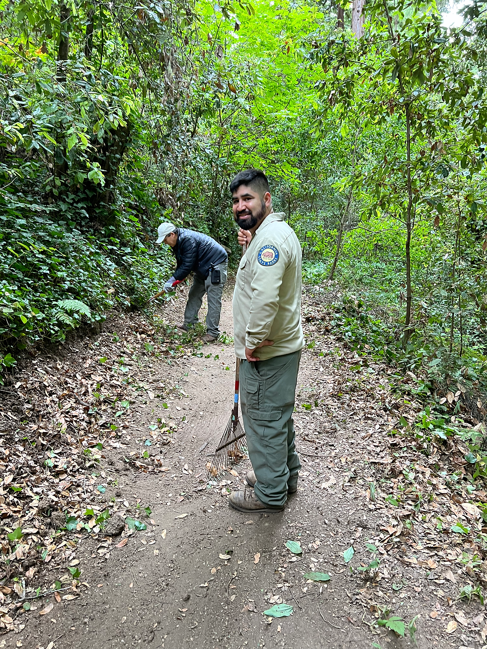 Gilbert kept a close eye on the trailwork progress