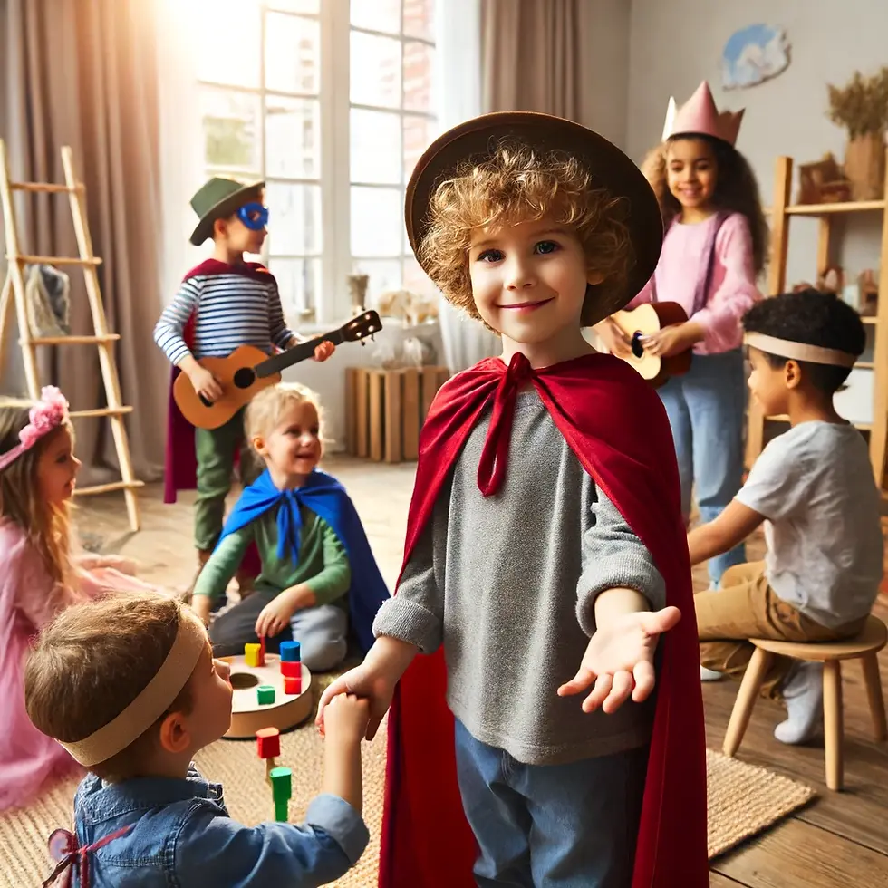 bambini che giocano e suonano