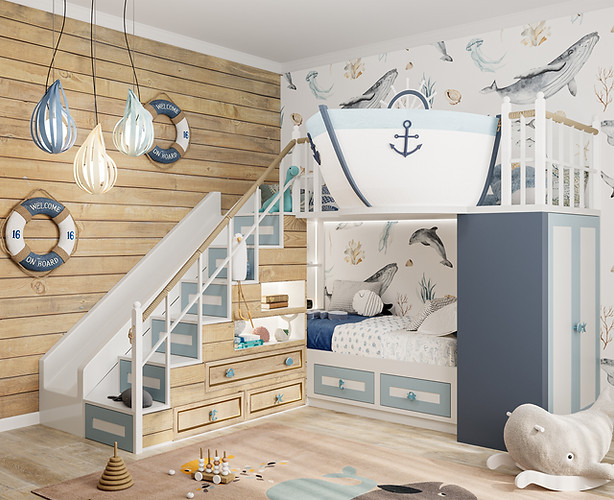 Cameretta soppalco, collezione The little sailor, vista 1