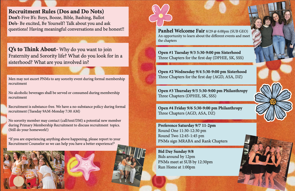 Panhellenic Booklet Second Spread