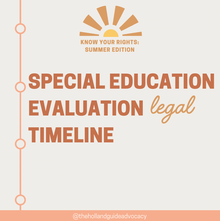 Special Education Evaluation Legal Timeline
