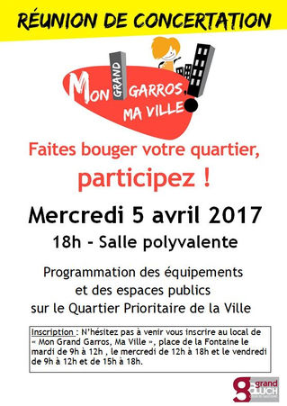 Réunions de concertation : participez
au projet pour votre quartier!