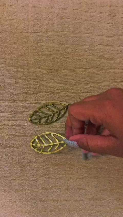 Thumbnail: Gold Plated leaf Earrings