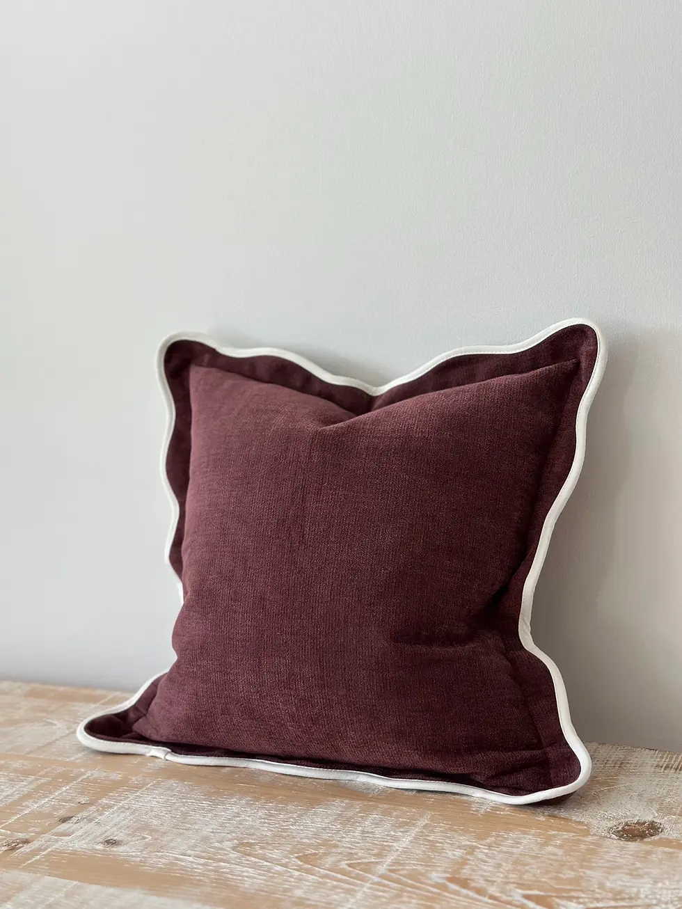 Thumbnail: Chloe Plum Scalloped Edge Cushion