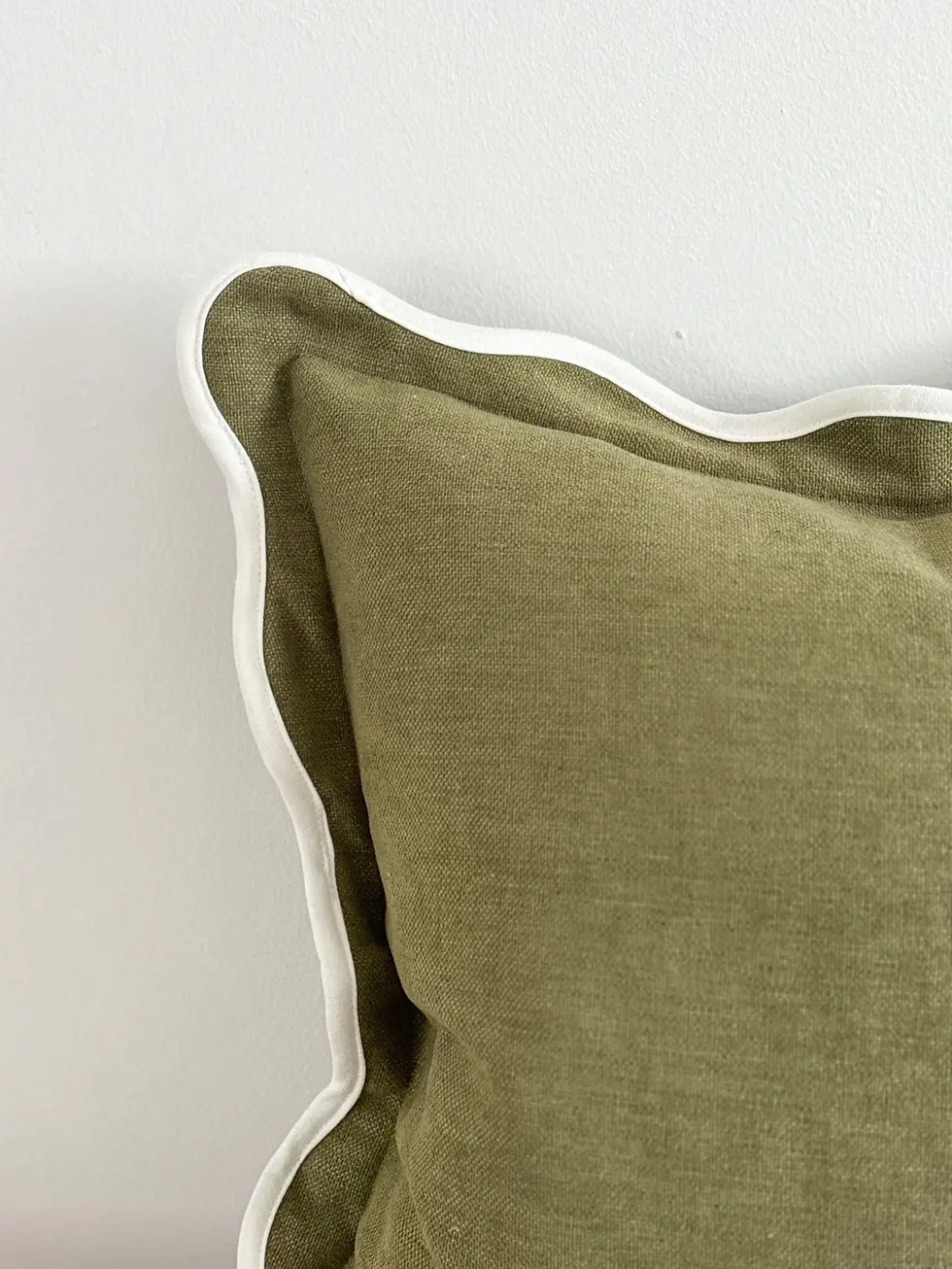 Thumbnail: Chloe Olive Scalloped Cushion
