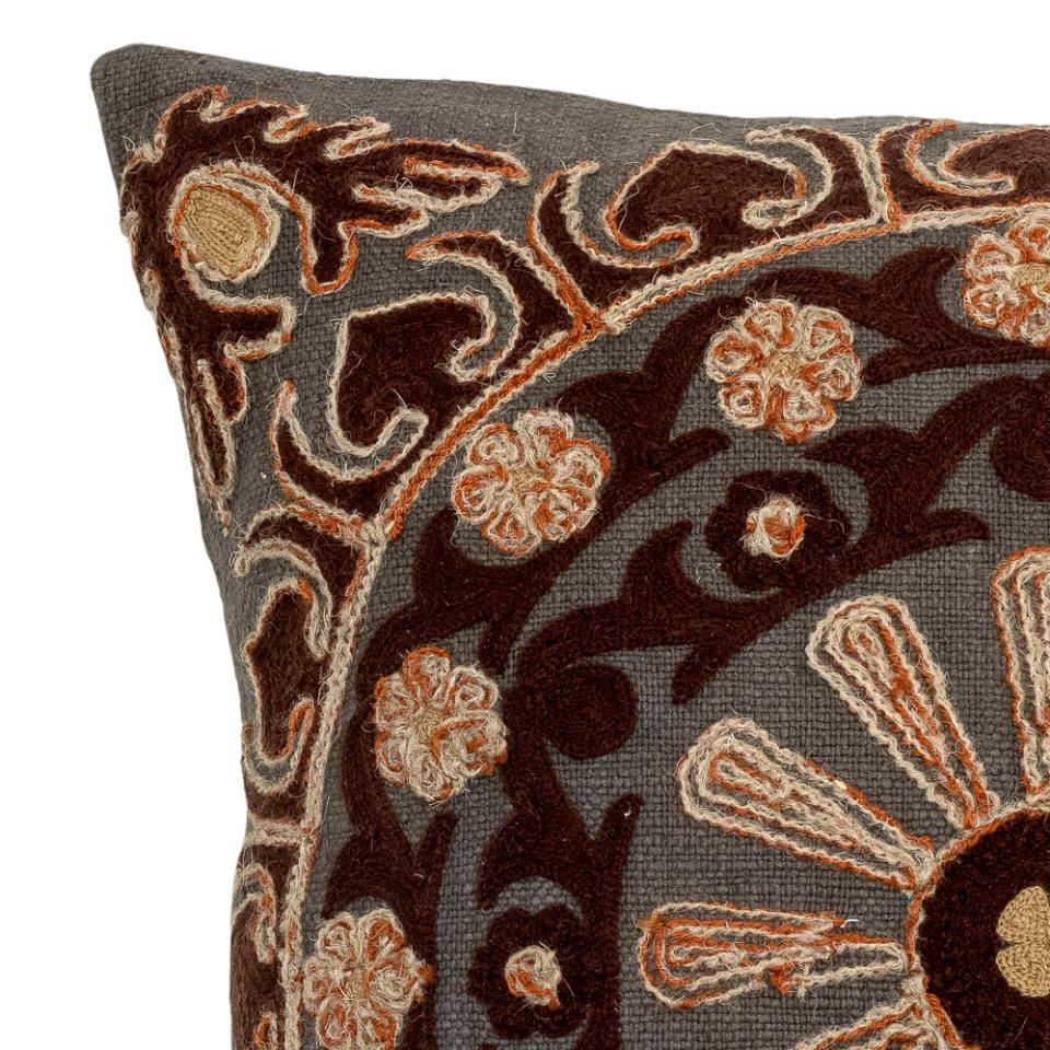 Thumbnail: Chinon Cushion, Brown, Cotton