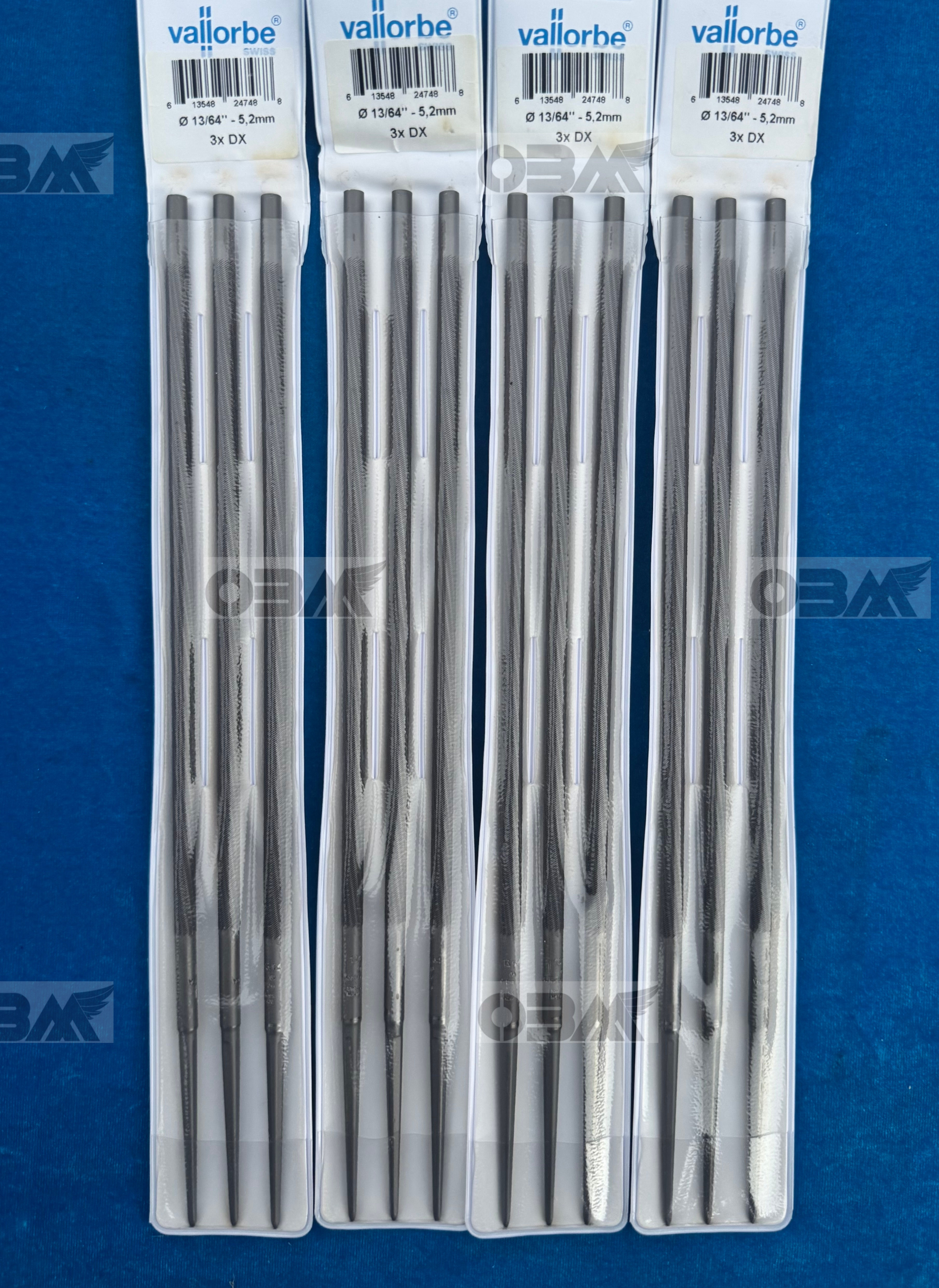 Box of 12 VALLORBE 13/64 or 5.2mm Chainsaw Files (one dozen)... CHEAPEST IN AUS!