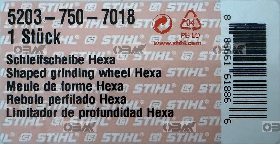 Thumbnail: STIHL Genuine  HEXA 3/8 USG Chain Grinding Wheel  # 5203 750 7018