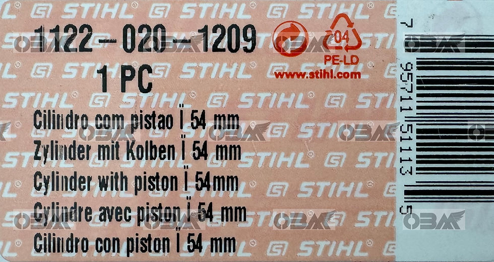 Thumbnail: STIHL Genuine 066, MS660 Cylinder Assembly (54mm) + Cyl Screws  # 1122 020 1209