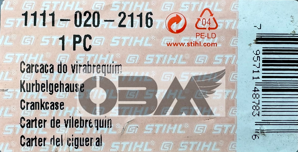 Thumbnail: STIHL Genuine 075, 076 Crankcase Assembly  # 1111 020 2116