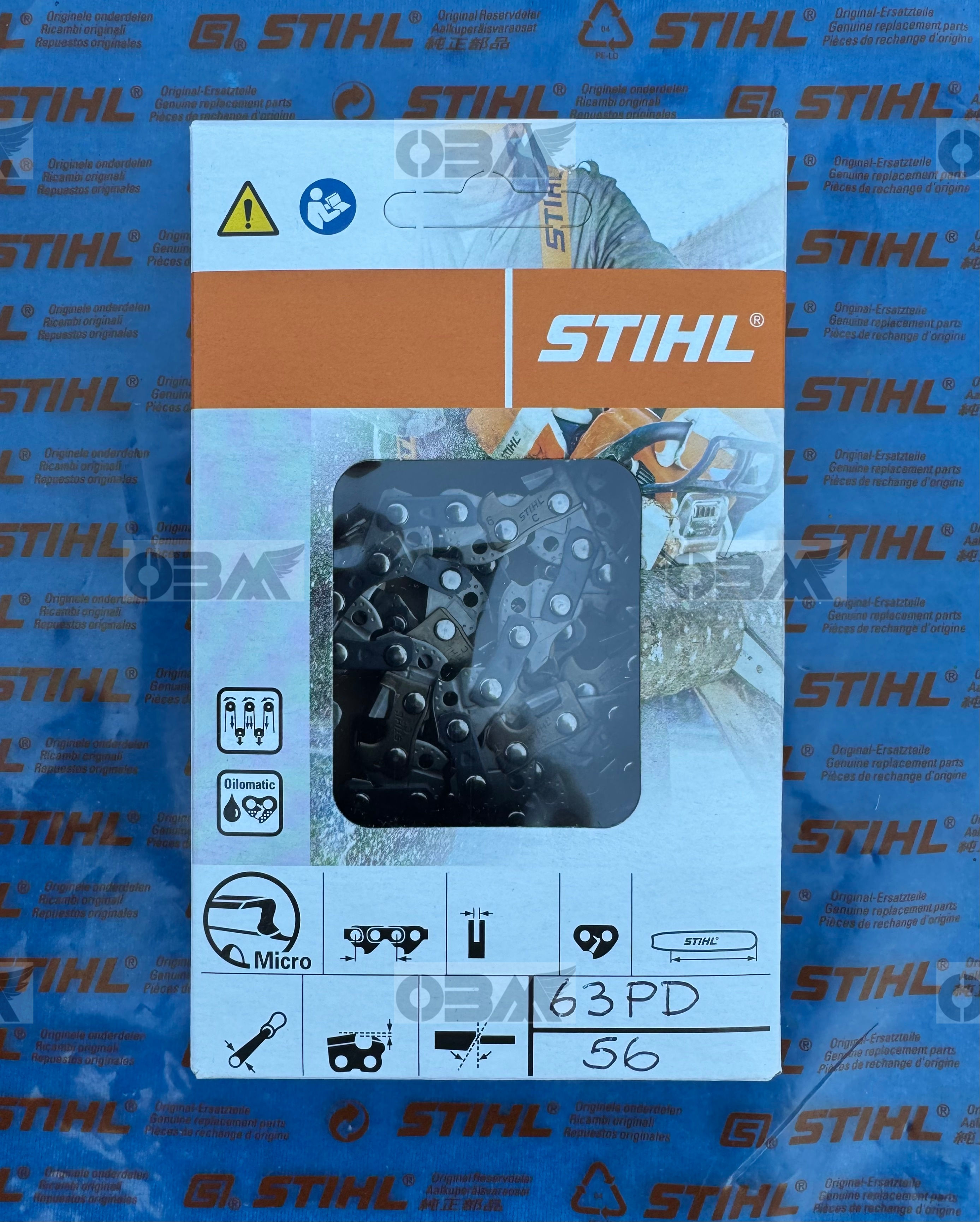 STIHL 63PD56 Tungsten Chainsaw Chain (3/8P .050 55DL) suits 14 inch / 35