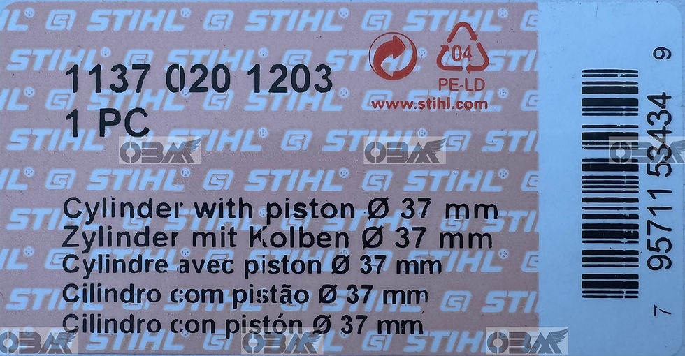 Thumbnail: STIHL Genuine MS192 MS192T Cylinder Assembly  # 1137 020 1203
