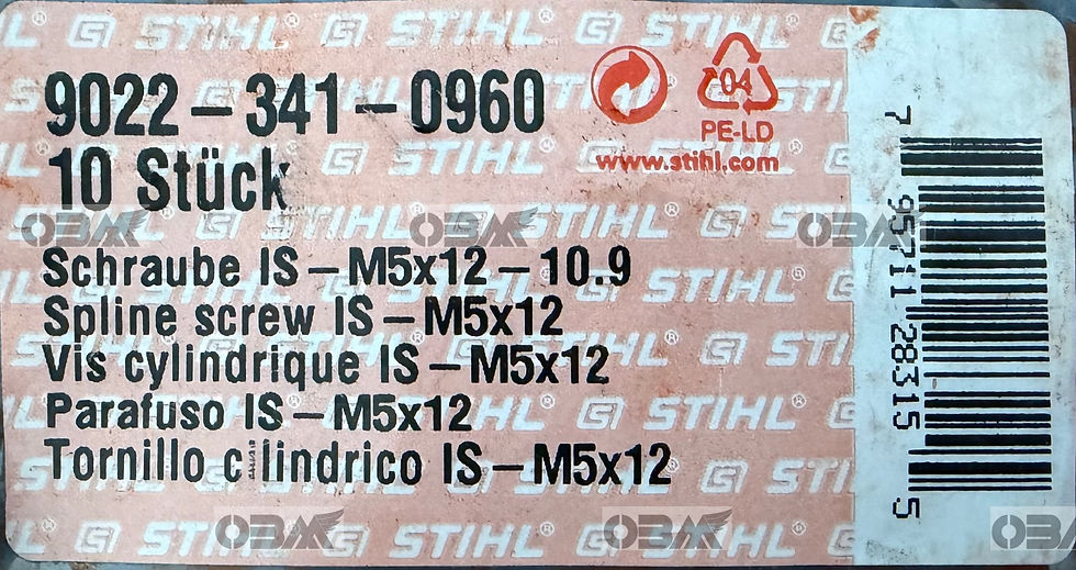 Thumbnail: STIHL / RIBE M5 x 12mm Spline Screws x 2 suits many models  # 9022 341 0960