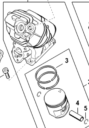 Thumbnail: STIHL Genuine MS261 MS261C Cylinder Assembly  # 1141 020 1230