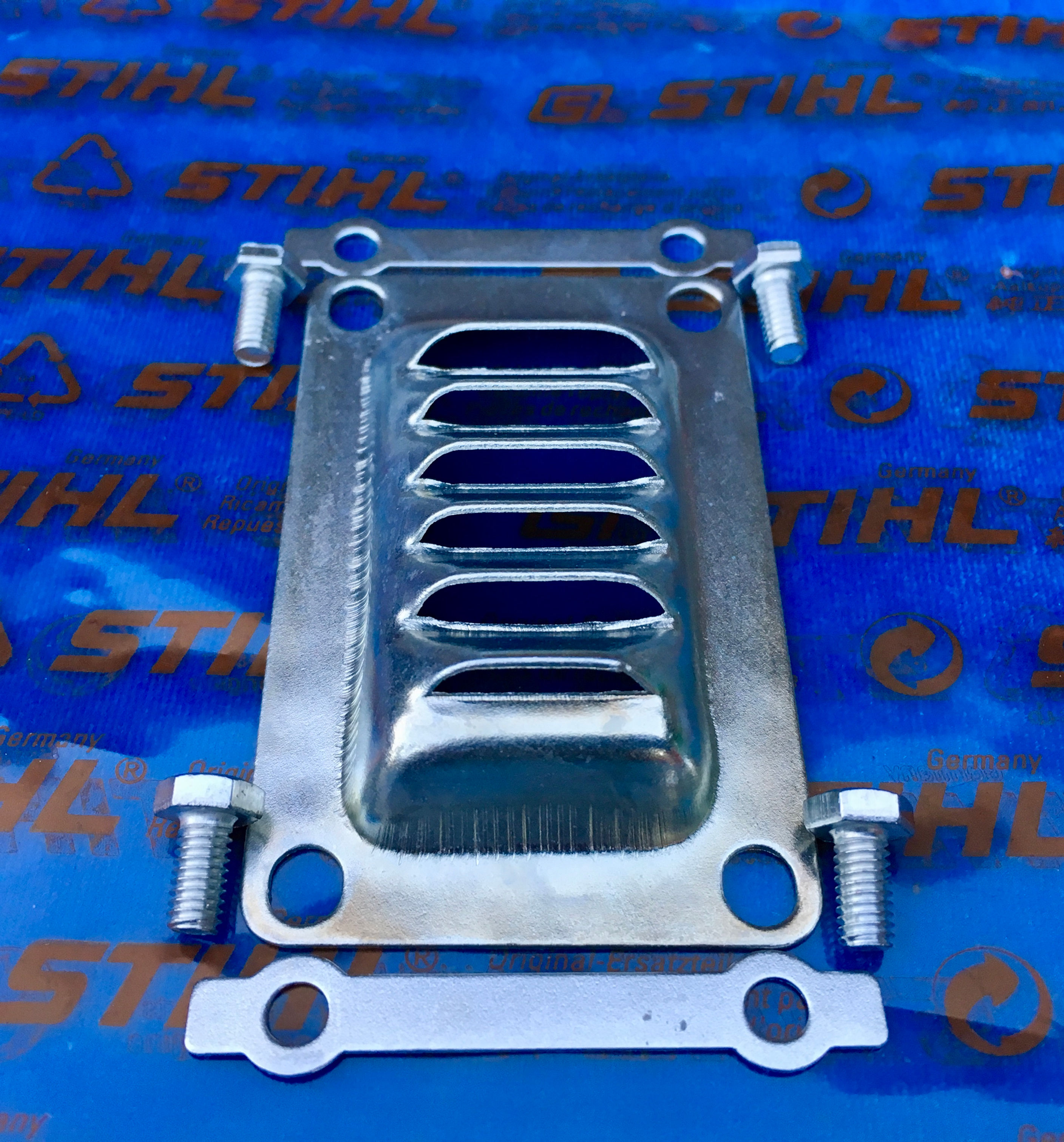 STIHL Genuine 070, 090, Contra  Muffler Vent, Lock Strip and Bolts 1106 145 2900