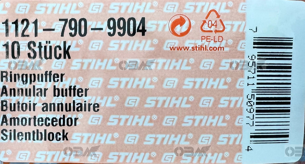 Thumbnail: STIHL Genuine 024 026 MS240 MS260 RH Rear Lower AV Buffer 1121 790 9904
