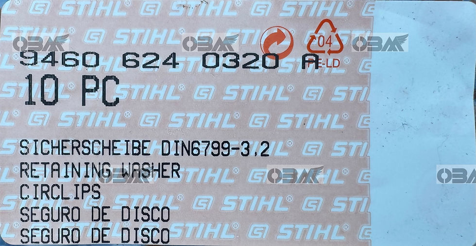Thumbnail: STIHL Genuine 3.2mm E Clip fits many Chainsaws, Brushcutters etc # 9460 624 0320
