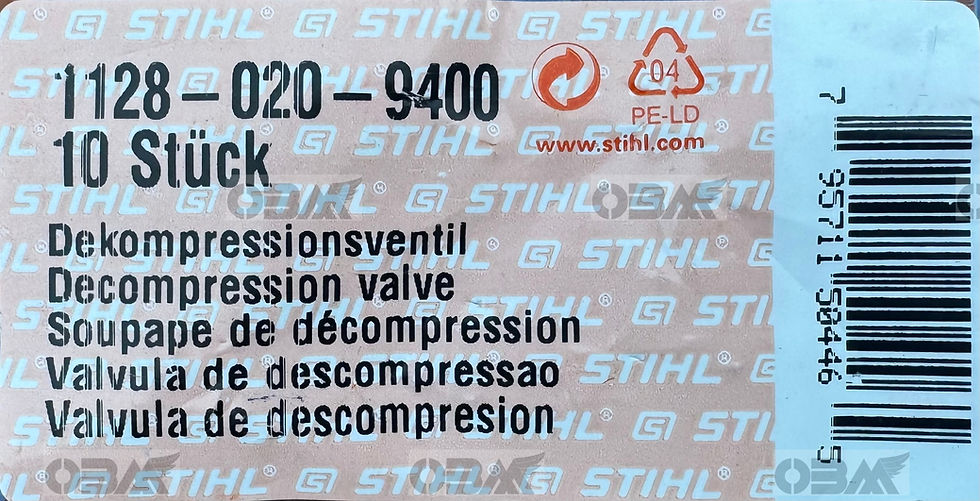 Thumbnail: STIHL Genuine Decompression Valve (fits many saws)  # 1128 020 9400
