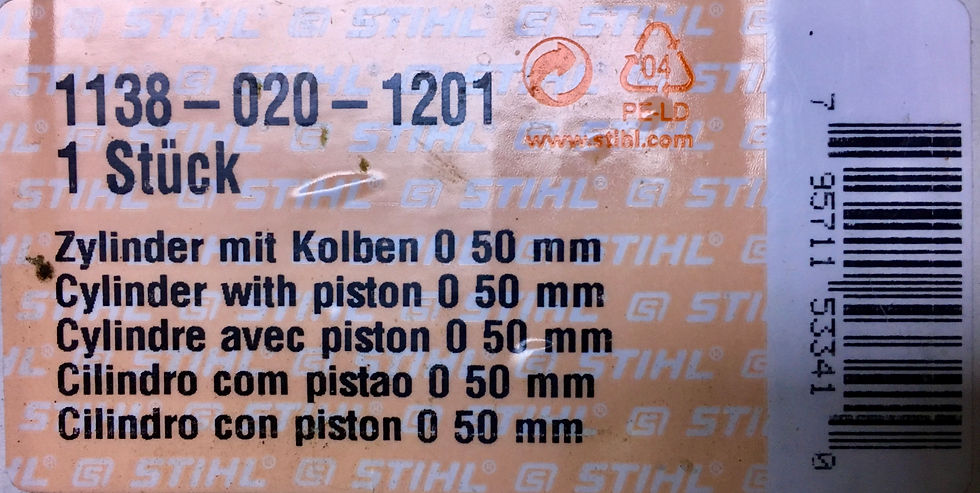 Thumbnail: STIHL Genuine MS441 Cylinder Assembly (50mm)  #1138 020 1201