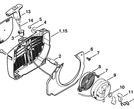 Thumbnail: STIHL Genuine MS660 Starter Housing Assembly # 1122 080 2110