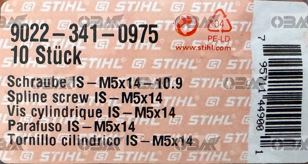 Thumbnail: STIHL Genuine M5 x 14mm Spline Screws x 2 suits many models  # 9022 341 0975