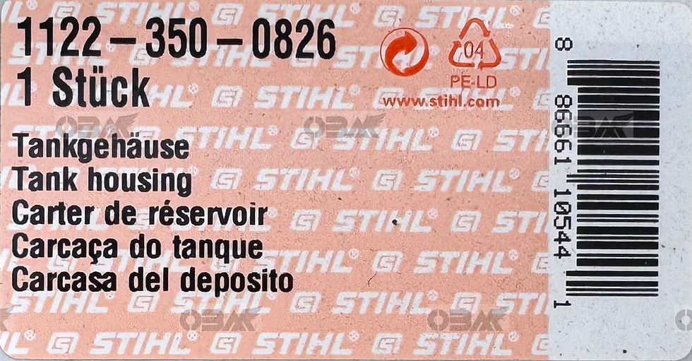 Thumbnail: STIHL Genuine 066 MS 660 Fuel Tank Assembly # 1122 350 0826 was 0817