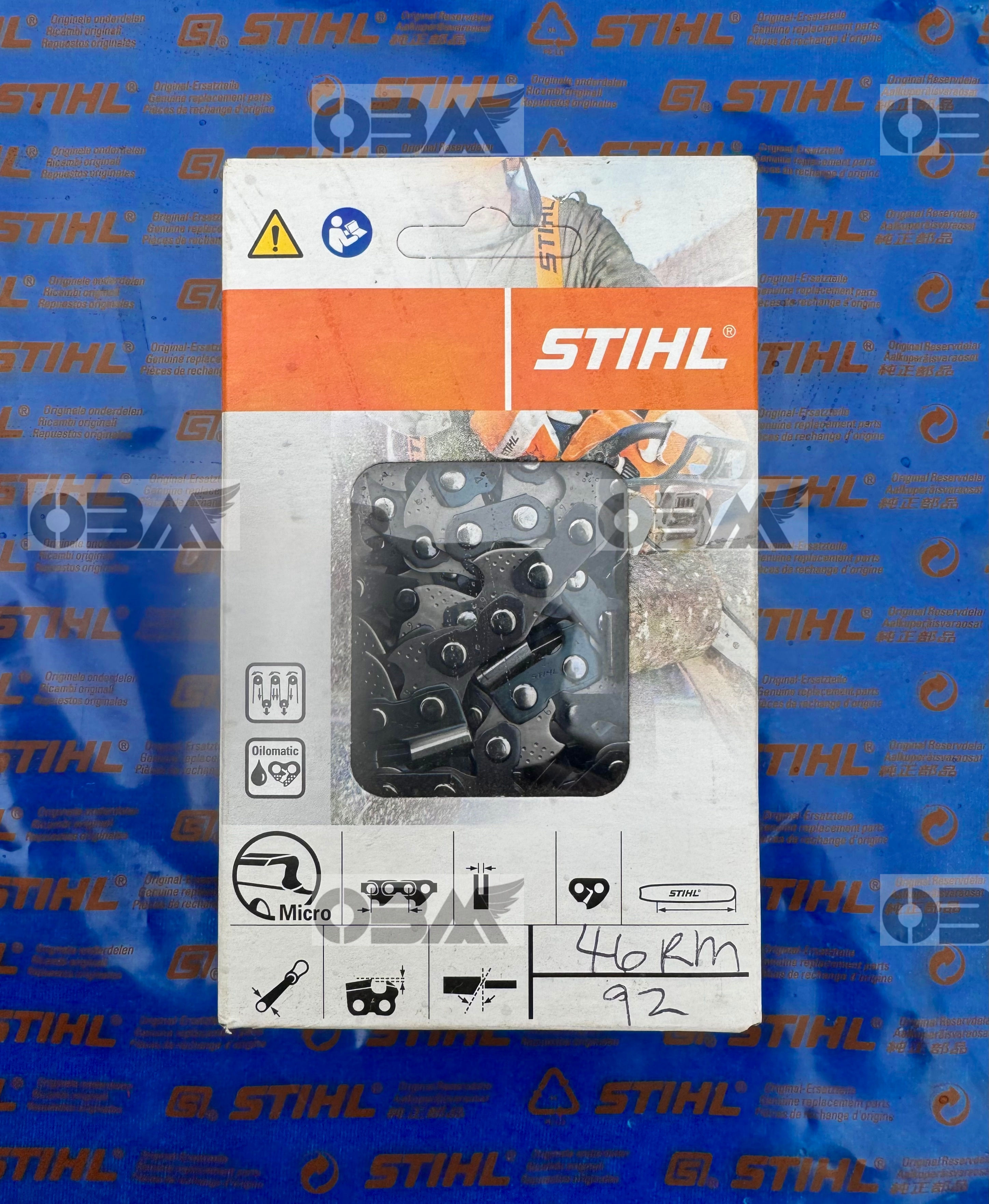 STIHL 46RM92 .404 x .063 x 92DL Rapid Micro/Semi Chisel Chain # 3668 000 0092