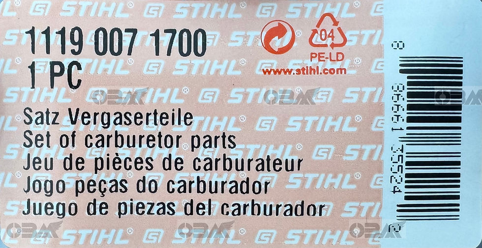 Thumbnail: STIHL Genuine MS382 Carburettor KIt / Carby Kit  # 1119 007 1700