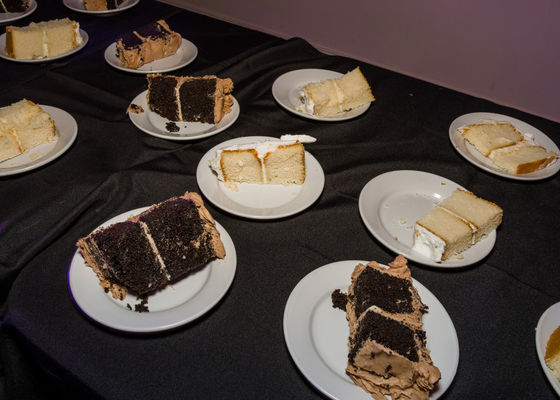 Sliced wedding cake at Ashton Gardens Atlanta