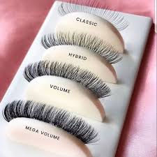 classic, hybrid, or volume eyelashes