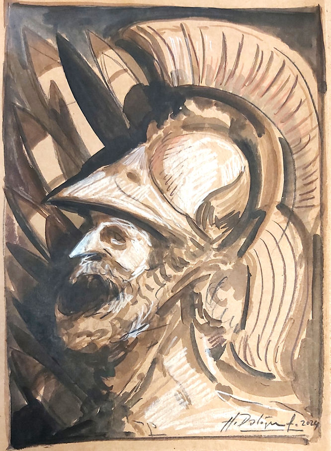 Hakan Daloğlu’nun Savaş Politikaları eskiz serisi, tarihi ve politik temalar işleyen detaylı çizimler.