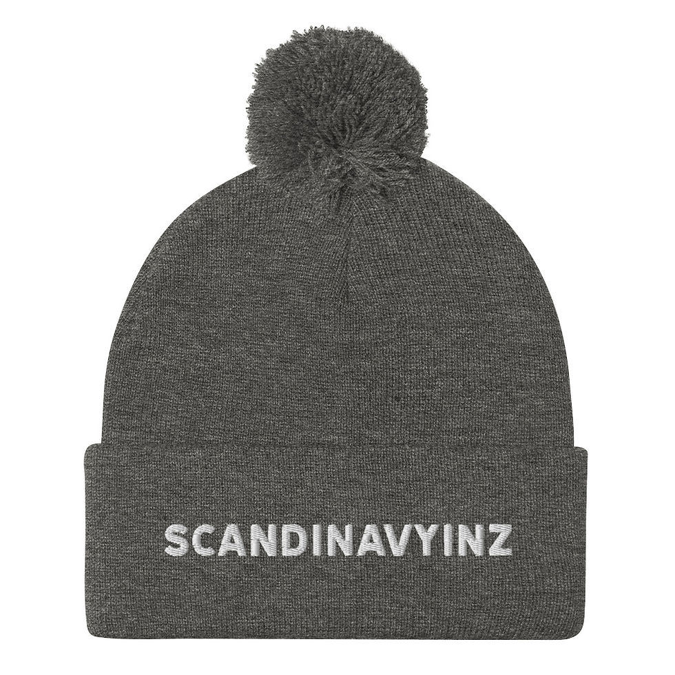 Thumbnail: Scandinavyinz Dark Pom-Pom Beanie