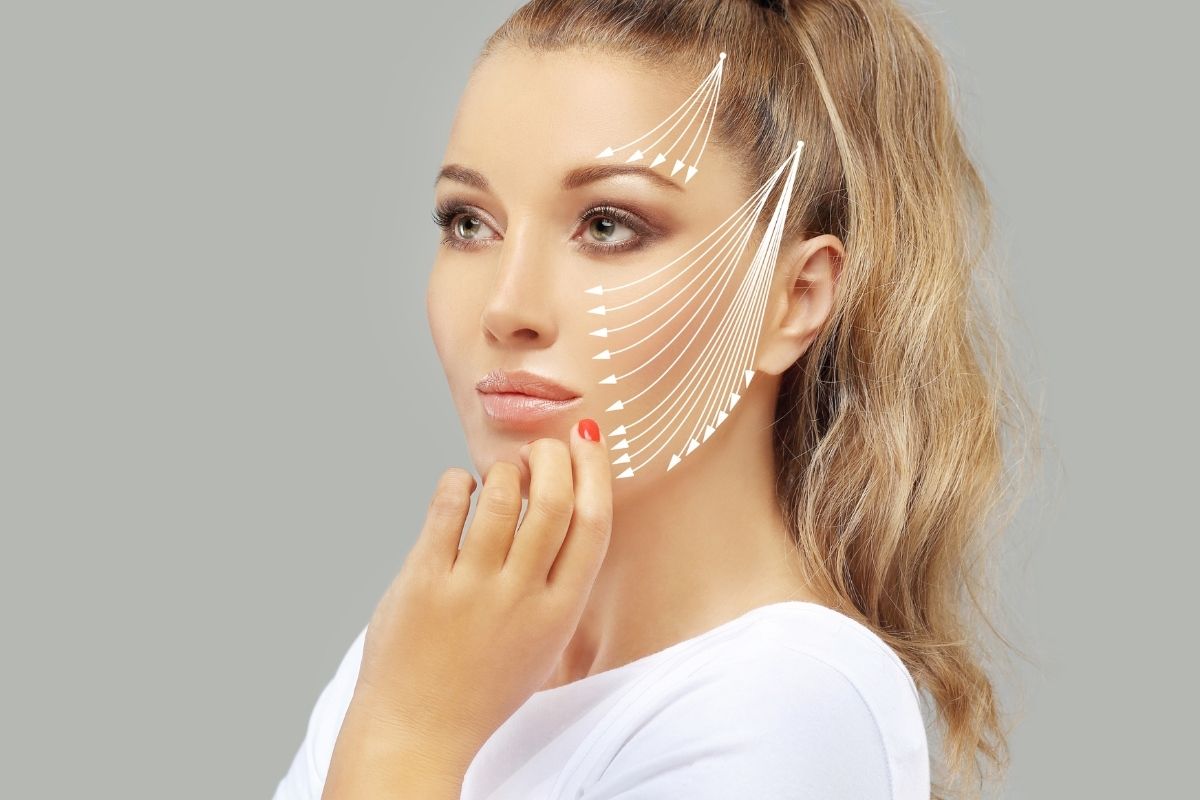Client shown threadlift options in a clinic.