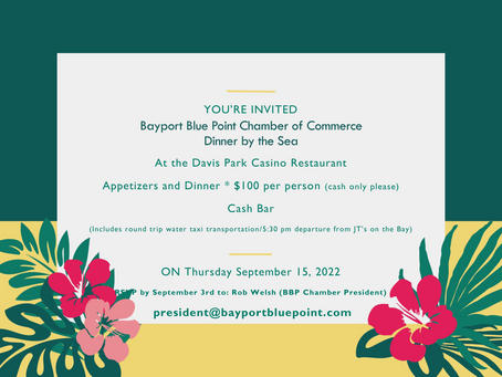 Join Us for Dinner by the Sea at the Casino Restaurant on 9/15/22
