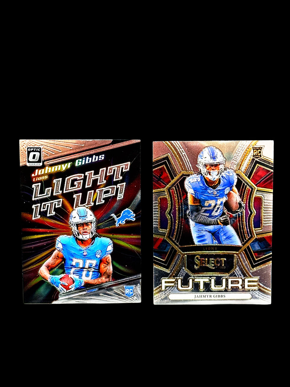 Jahmyr Gibbs 2023 Select Future RC + Optic Light It Up RC Lot